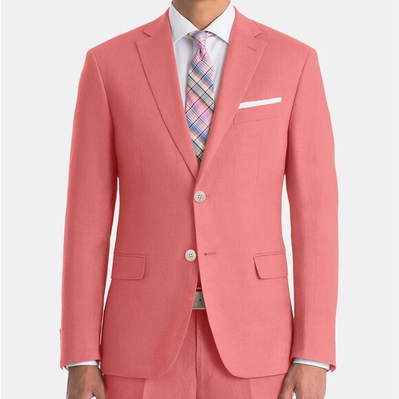 Lauren Ralph Lauren Blazer Red Linen UltraFlex Classic Fit $295 B4HP - Picture 1 of 6